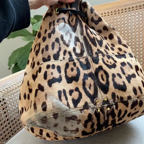 Jerome Dreyfuss Leopard Alain Haircalf Hobo Bag - Picture 6 of 16